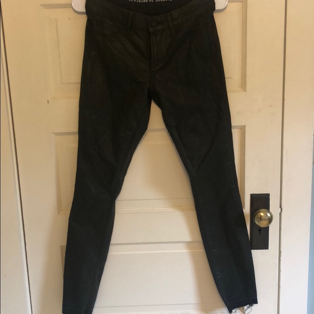 Articles of Society coated skinny jeans